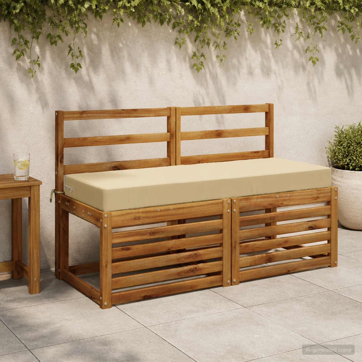 Vidaxl zitkussen soest 100% polyester beige 120 x 40 x 10 cm