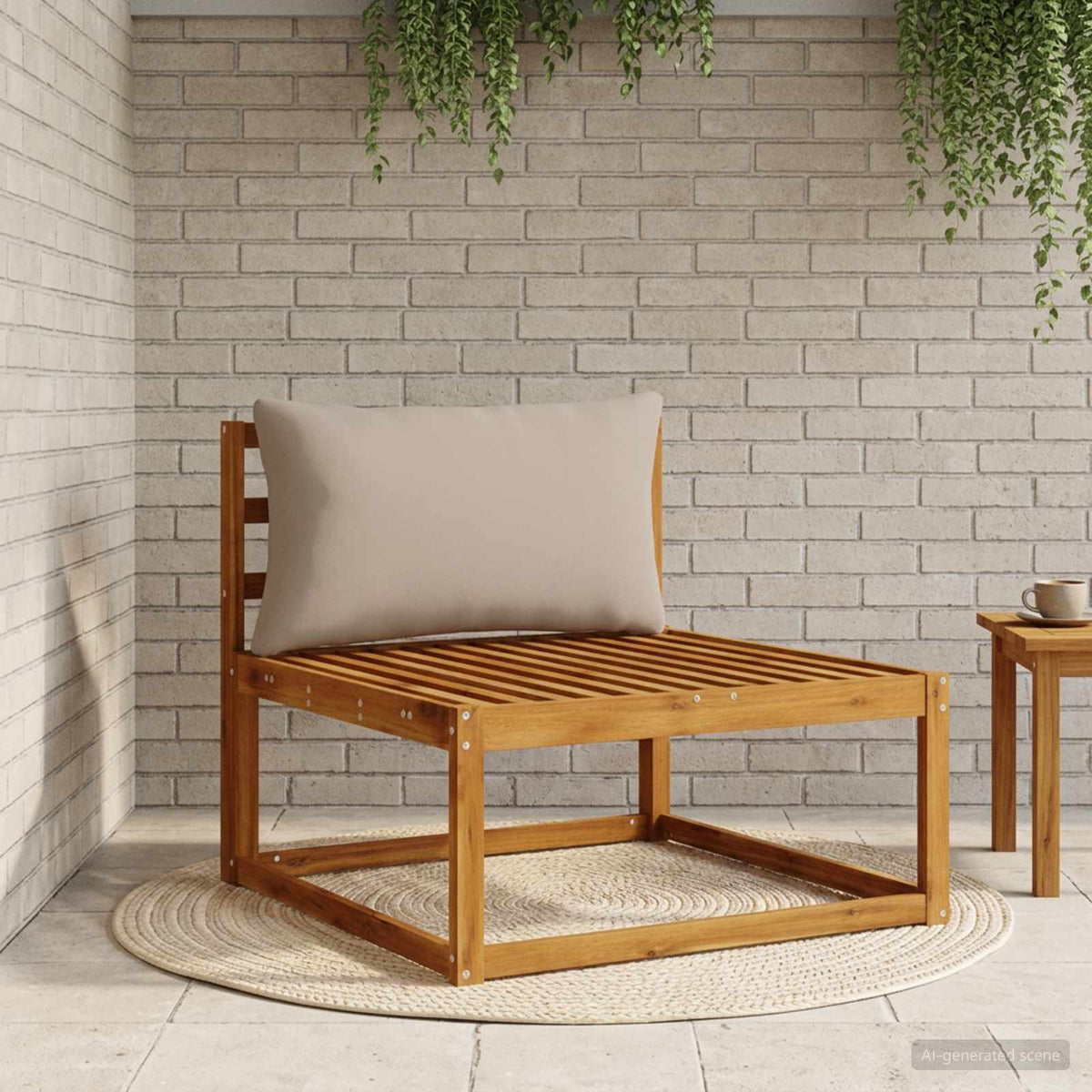 Vidaxl rugkussen putten 100% polyester beige 70 x 40 x 15 cm