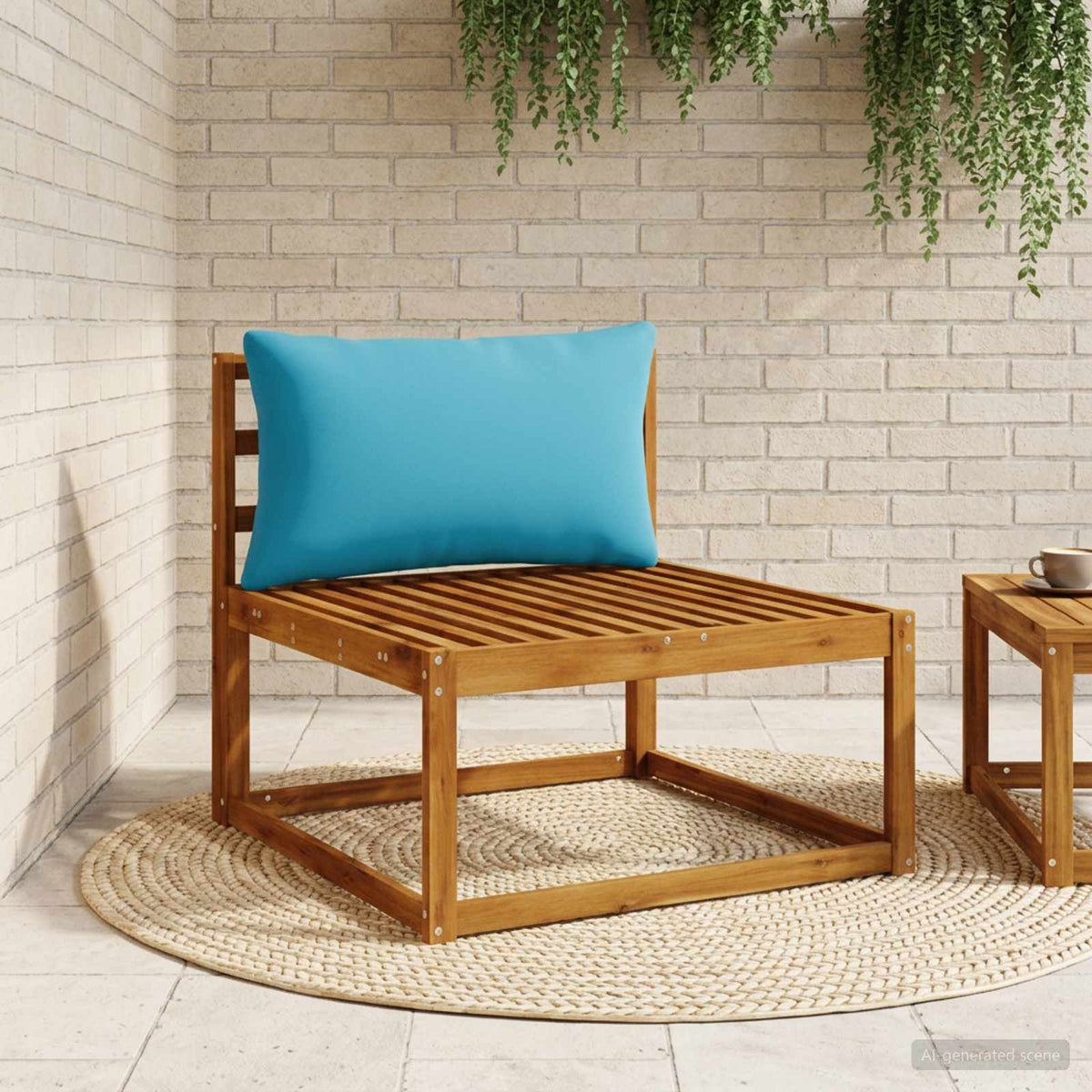 Vidaxl rugkussen putten 100% polyester lichtblauw 70 x 40 x 15 cm