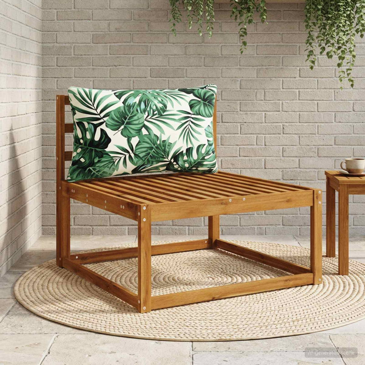 Vidaxl rugkussen putten 100% polyester bladpatroon 70 x 40 x 15 cm