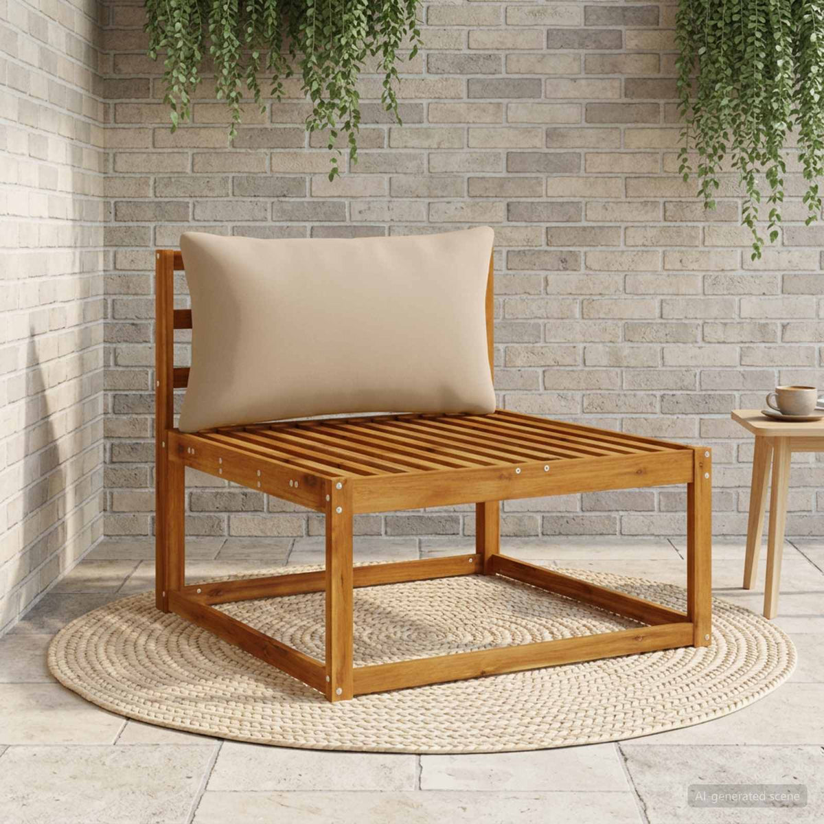 Vidaxl rugkussen putten 100% polyester taupe 70 x 40 x 15 cm