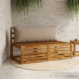 Vidaxl rugkussen putten 100% polyester taupe 120 x 40 x 15 cm