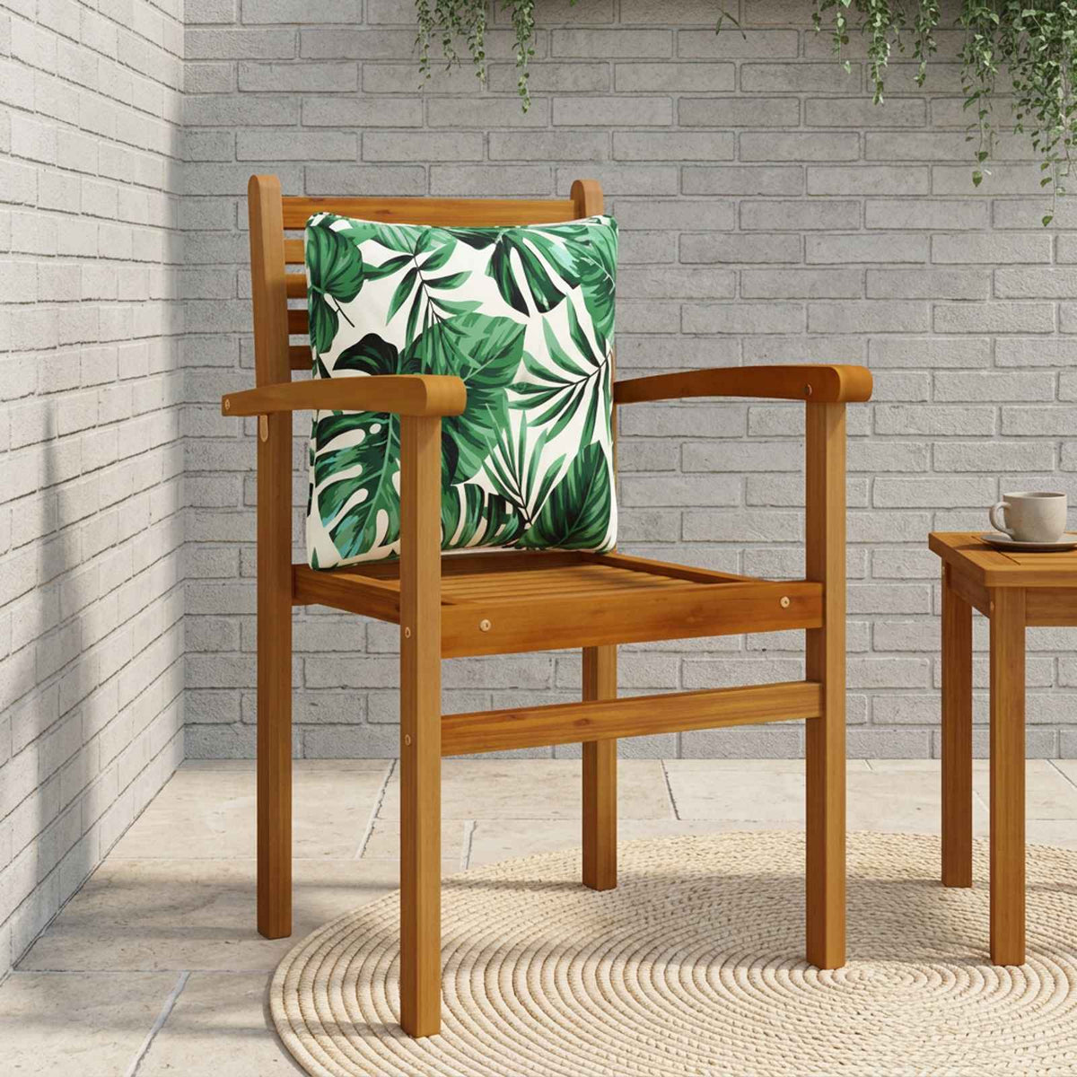 Vidaxl rugkussen putten 100% polyester bladpatroon 40 x 40 x 10 cm