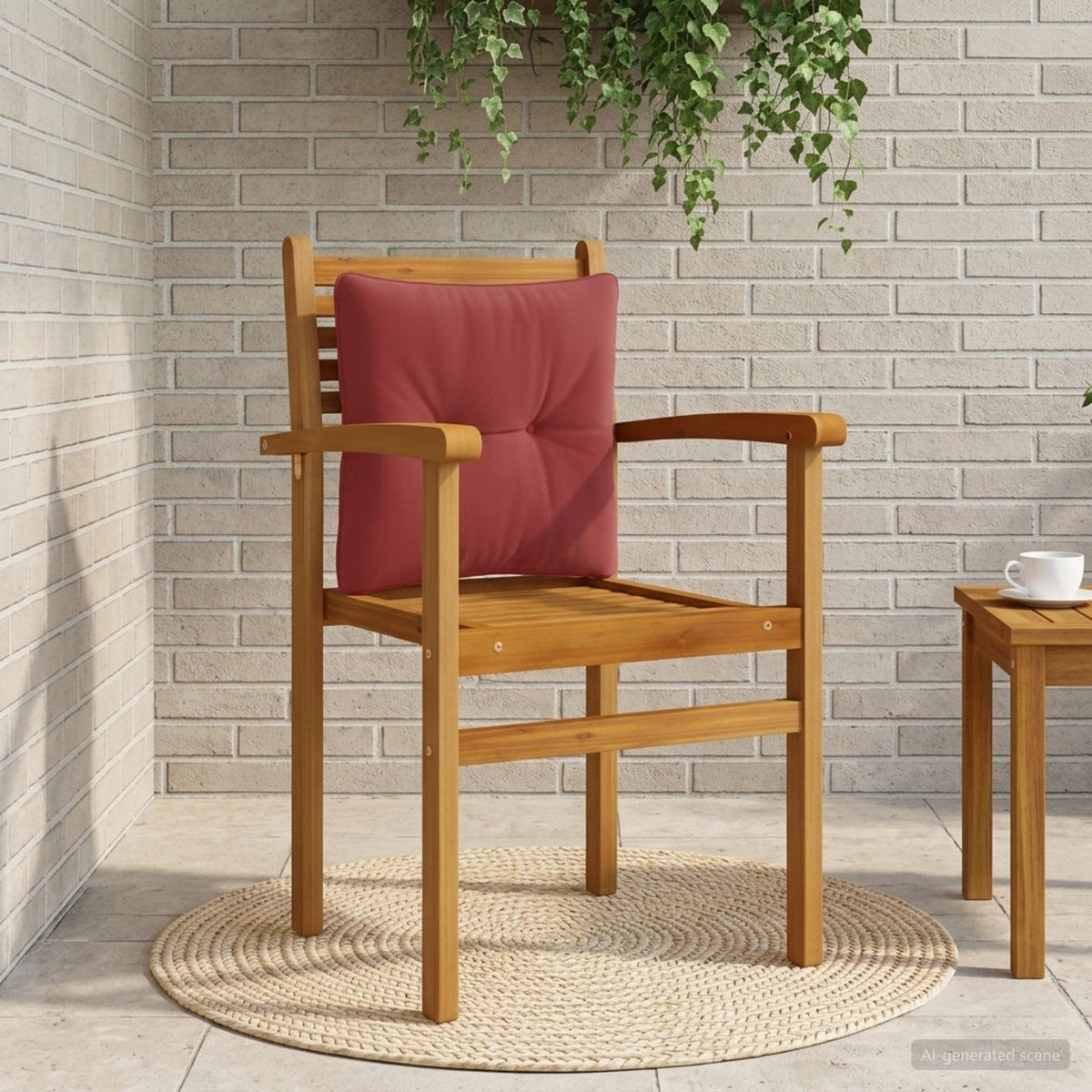 Vidaxl rugkussen putten 100% polyester wijnrood 40 x 40 x 10 cm
