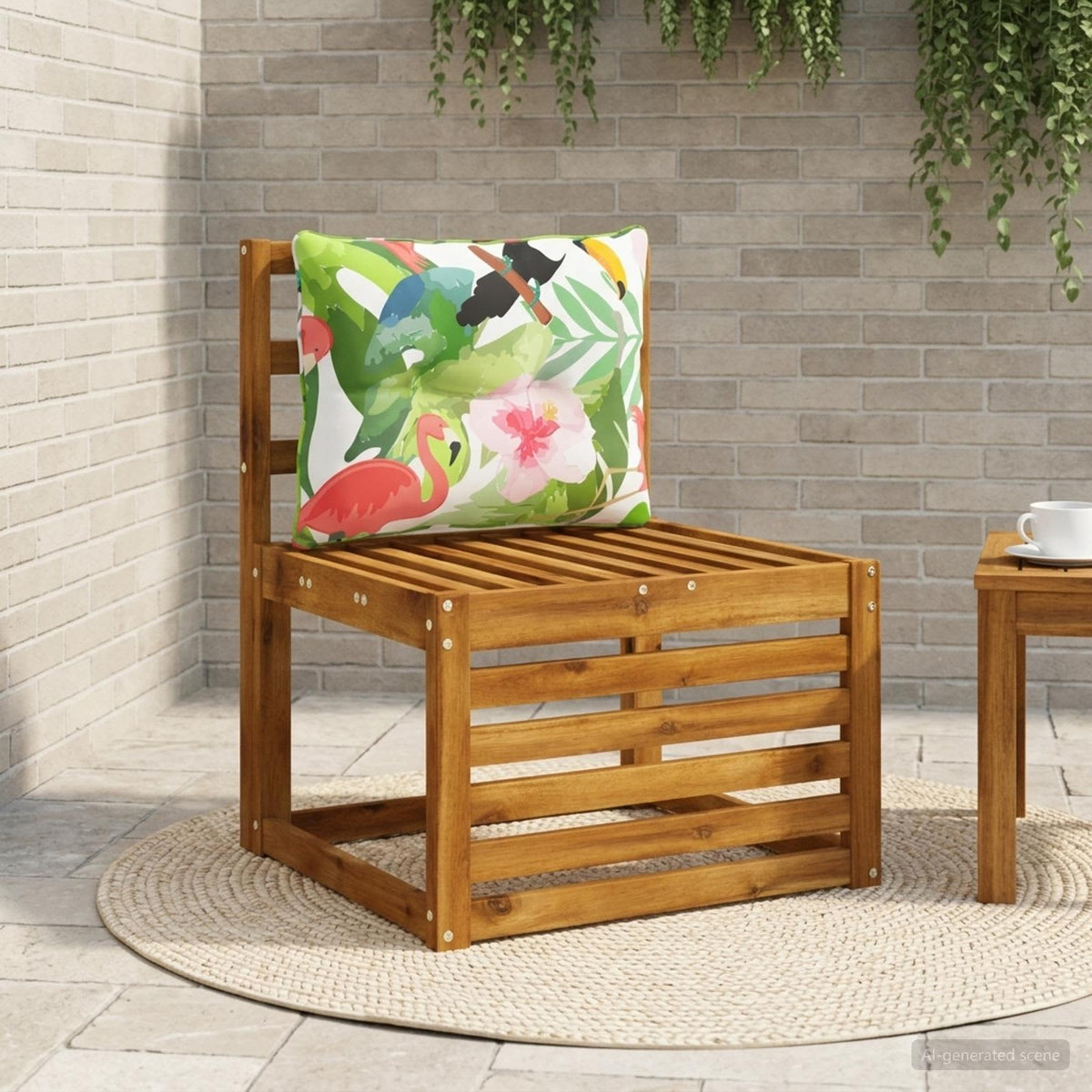 Vidaxl rugkussen putten 100% polyester meerkleurig 60 x 40 x 10 cm