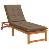 Vidaxl ligstoel kussen gemert 100% polyester taupe 190 x 50 x 9 cm