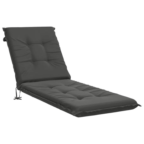 Vidaxl ligstoel kussen gemert 100% polyester antraciet 190 x 50 x 9 cm