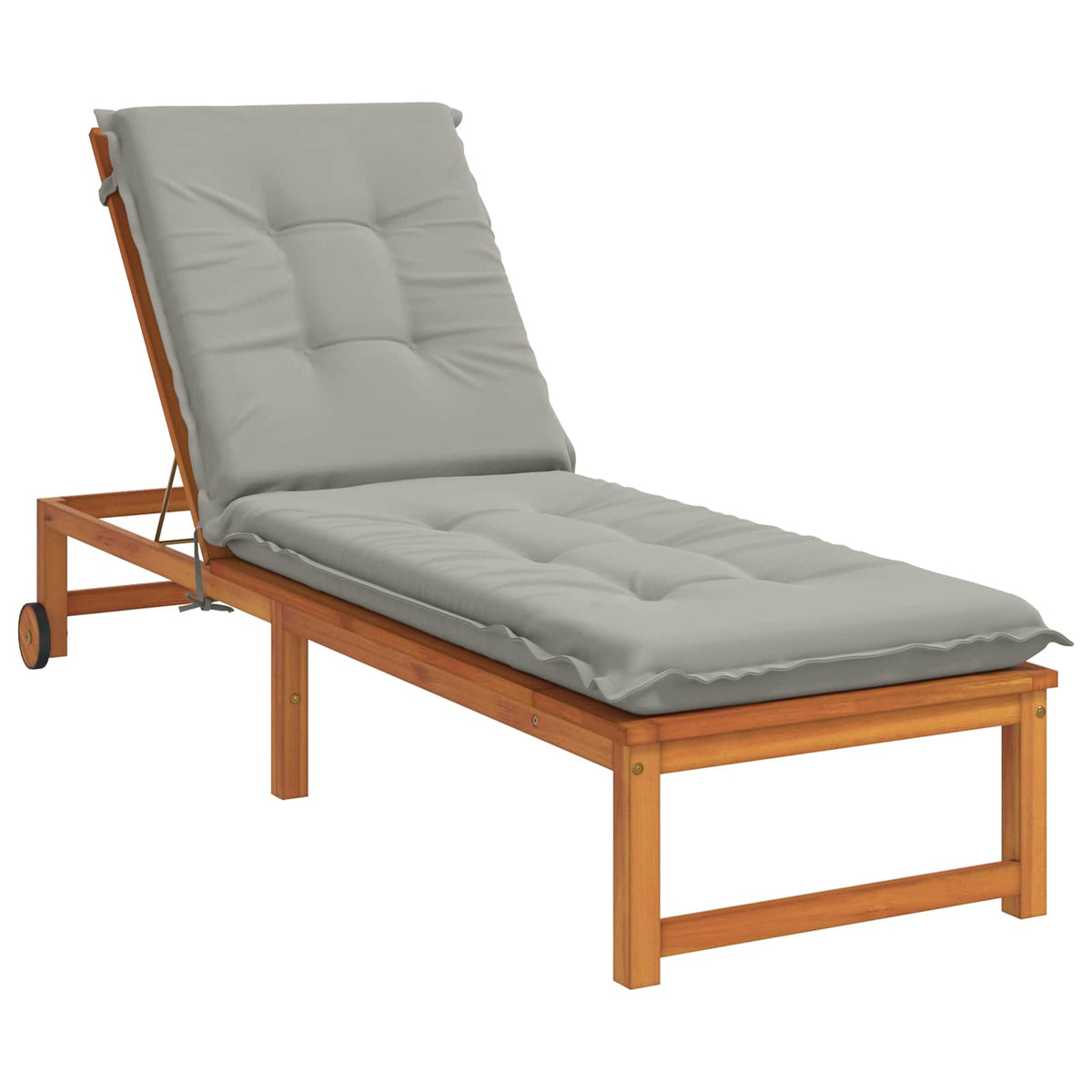 Vidaxl ligstoel kussen gemert 100% polyester grijs 190 x 50 x 9 cm
