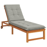 Vidaxl ligstoel kussen gemert 100% polyester grijs 190 x 50 x 9 cm