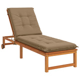 Vidaxl ligstoel kussen gemert 100% polyester taupe 190 x 50 x 9 cm