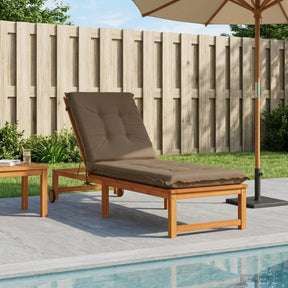 Vidaxl ligstoel kussen gemert 100% polyester taupe 190 x 50 x 9 cm