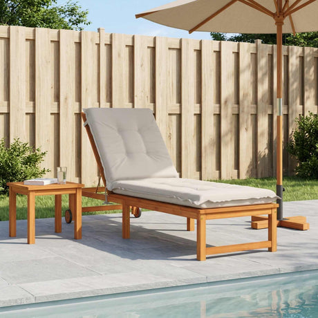 Vidaxl ligstoel kussen gemert 100% polyester wit 190 x 60 x 9 cm