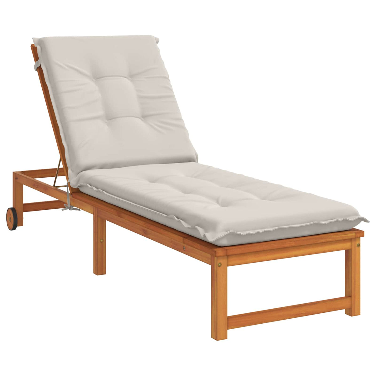Vidaxl ligstoel kussen gemert 100% polyester wit 190 x 60 x 9 cm