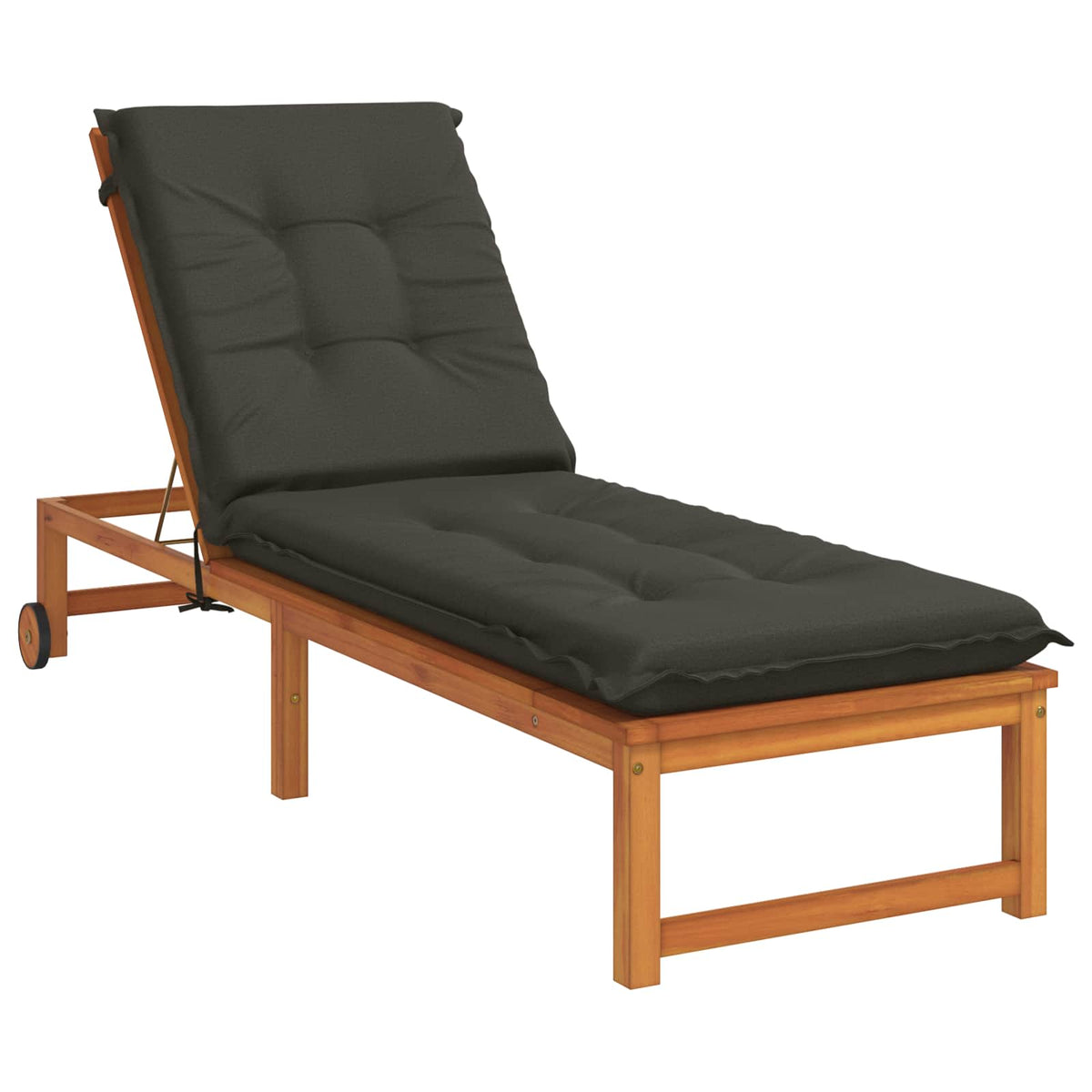 Vidaxl ligstoel kussen gemert 100% polyester antraciet 190 x 60 x 9 cm