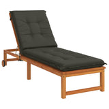 Vidaxl ligstoel kussen gemert 100% polyester antraciet 190 x 60 x 9 cm