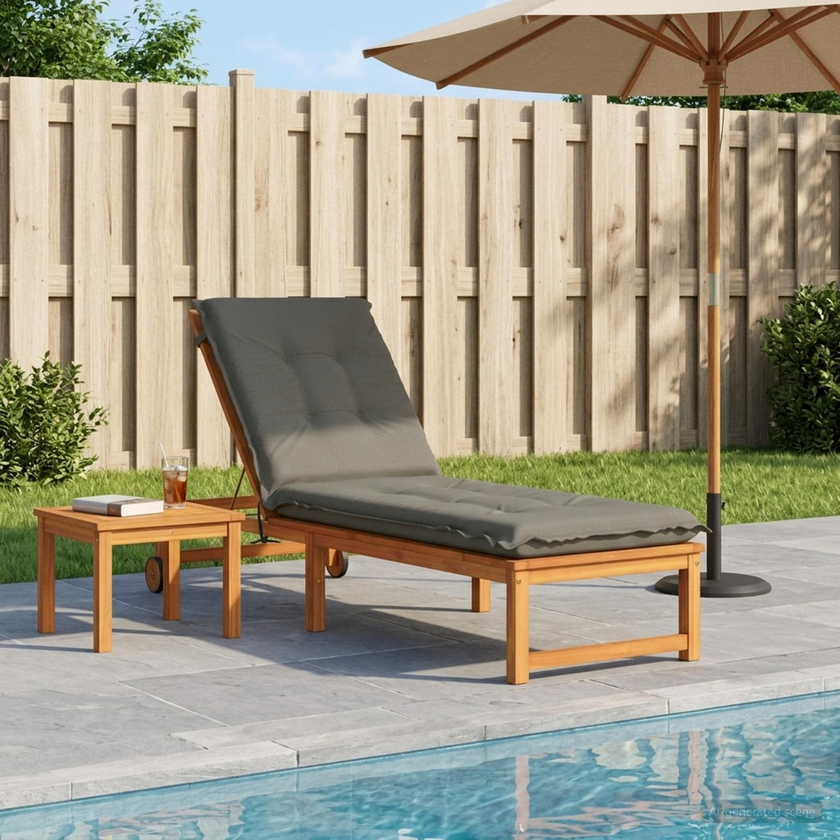 Vidaxl ligstoel kussen gemert 100% polyester grijs 190 x 50 x 9 cm