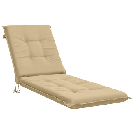Vidaxl ligstoel kussen gemert 100% polyester beige 190 x 60 x 9 cm