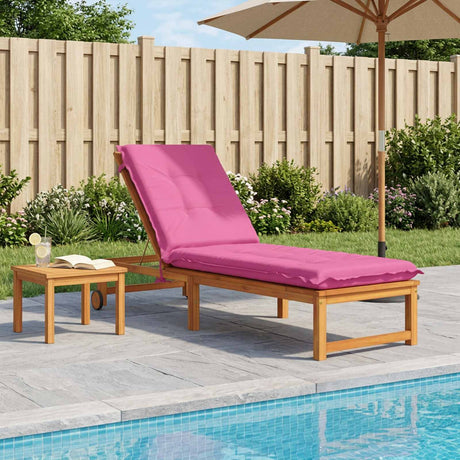 Vidaxl ligstoel kussen gemert 100% polyester roze 190 x 50 x 9 cm
