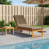 Vidaxl ligstoel kussen gemert 100% polyester taupe 190 x 50 x 9 cm