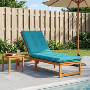 Vidaxl ligstoel kussen gemert 100% polyester turquoise 190 x 60 x 9 cm