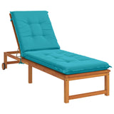 Vidaxl ligstoel kussen gemert 100% polyester turquoise 190 x 60 x 9 cm