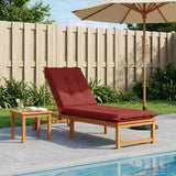 Vidaxl ligstoel kussen gemert 100% polyester wijnrood 190 x 60 x 9 cm