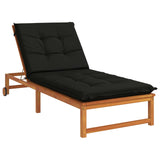 Vidaxl ligstoel kussen gemert 100% polyester zwart 190 x 70 x 9 cm