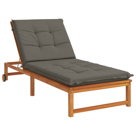 Vidaxl ligstoel kussen gemert 100% polyester grijs 190 x 70 x 9 cm