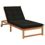 Vidaxl ligstoel kussen gemert 100% polyester zwart 190 x 70 x 9 cm