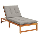 Vidaxl ligstoel kussen gemert 100% polyester grijs 190 x 70 x 9 cm