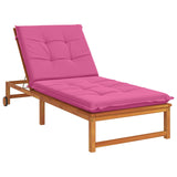 Vidaxl ligstoel kussen gemert 100% polyester roze 190 x 70 x 9 cm