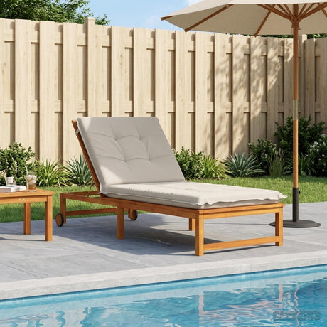 Vidaxl ligstoel kussen gemert 100% polyester wit 190 x 70 x 9 cm