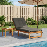 Vidaxl ligstoel kussen gemert 100% polyester grijs 190 x 70 x 9 cm