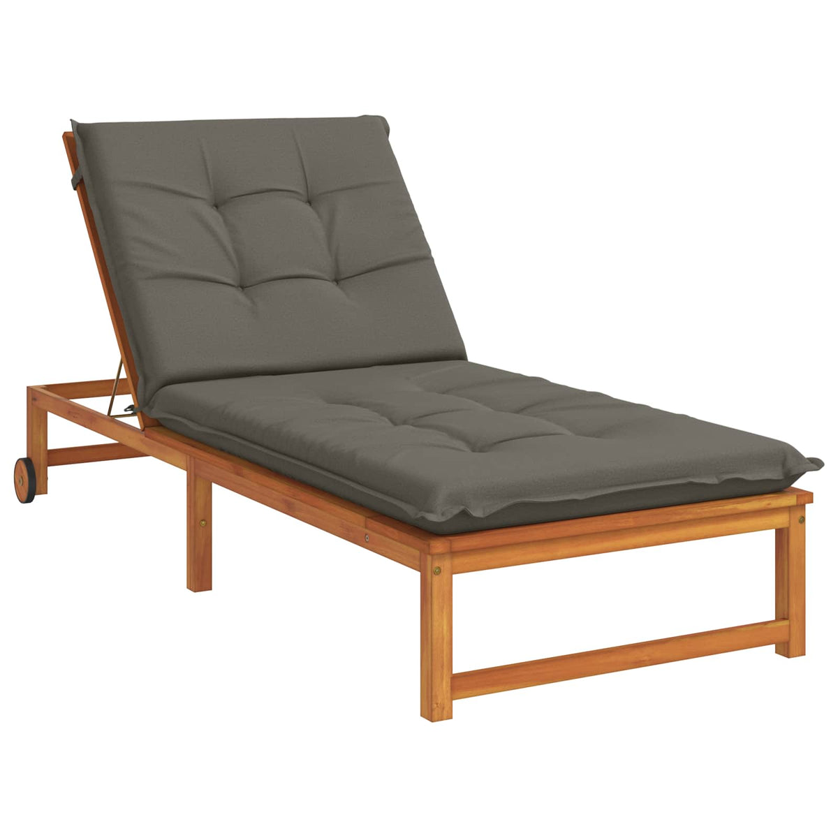 Vidaxl ligstoel kussen gemert 100% polyester grijs 190 x 80 x 9 cm
