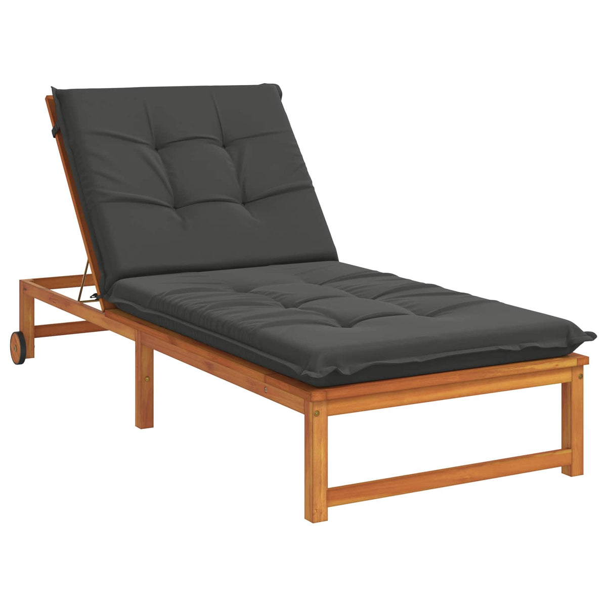 Vidaxl ligstoel kussen gemert 100% polyester antraciet 190 x 80 x 9 cm