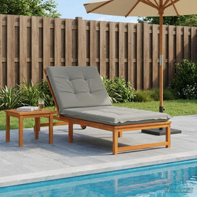 Vidaxl ligstoel kussen gemert 100% polyester grijs 190 x 70 x 9 cm