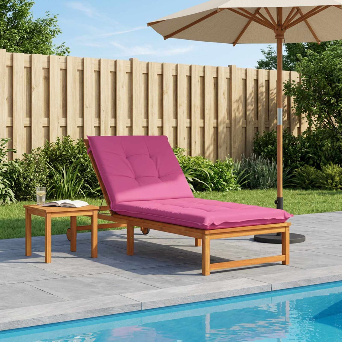 Vidaxl ligstoel kussen gemert 100% polyester roze 190 x 70 x 9 cm