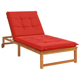 Vidaxl ligstoel kussen gemert 100% polyester rood 190 x 80 x 9 cm