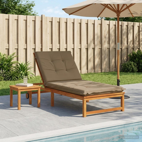 Vidaxl ligstoel kussen gemert 100% polyester taupe 190 x 70 x 9 cm