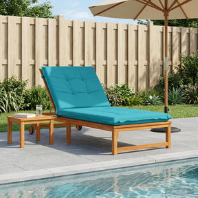 Vidaxl ligstoel kussen gemert 100% polyester turquoise 190 x 70 x 9 cm