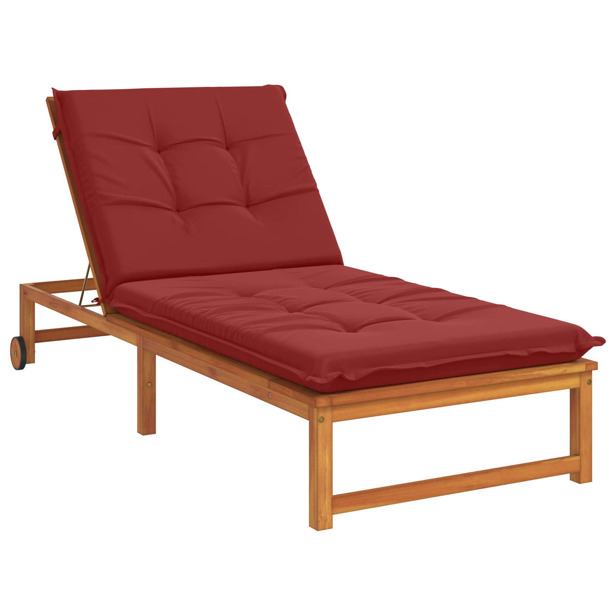 Vidaxl ligstoel kussen gemert 100% polyester wijnrood 190 x 80 x 9 cm