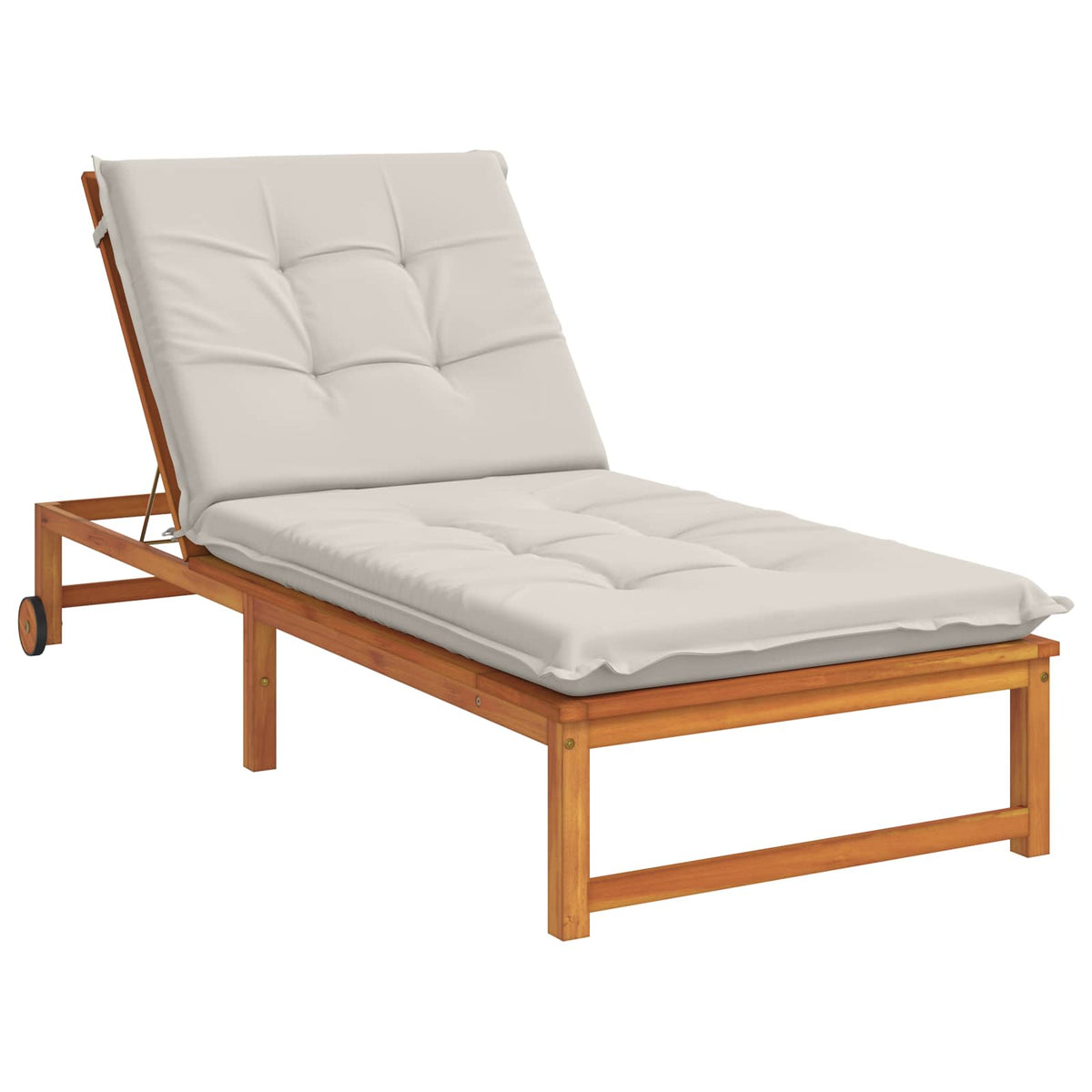 Vidaxl ligstoel kussen gemert 100% polyester wit 190 x 90 x 9 cm