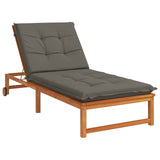 Vidaxl ligstoel kussen gemert 100% polyester grijs 190 x 90 x 9 cm