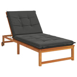 Vidaxl ligstoel kussen gemert 100% polyester antraciet 190 x 90 x 9 cm