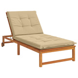 Vidaxl ligstoel kussen gemert 100% polyester beige 190 x 90 x 9 cm