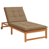 Vidaxl ligstoel kussen gemert 100% polyester taupe 190 x 90 x 9 cm