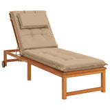 Vidaxl ligstoel kussen gemert 100% polyester zand 190 x 50 x 9 cm