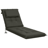 Vidaxl ligstoel kussen gemert 100% polyester antraciet 190 x 50 x 9 cm