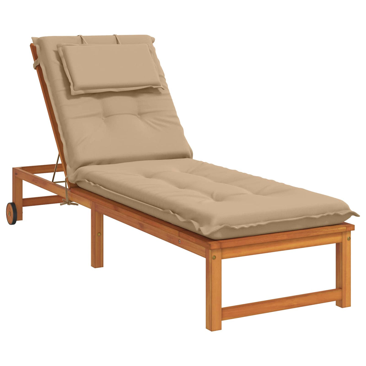Vidaxl ligstoel kussen gemert 100% polyester zand 190 x 60 x 9 cm
