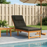 Vidaxl ligstoel kussen gemert 100% polyester antraciet 190 x 50 x 9 cm
